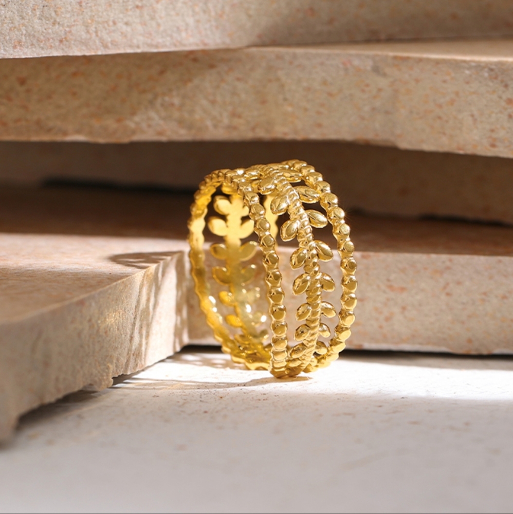 Trendy Leaves Adjustable Ring